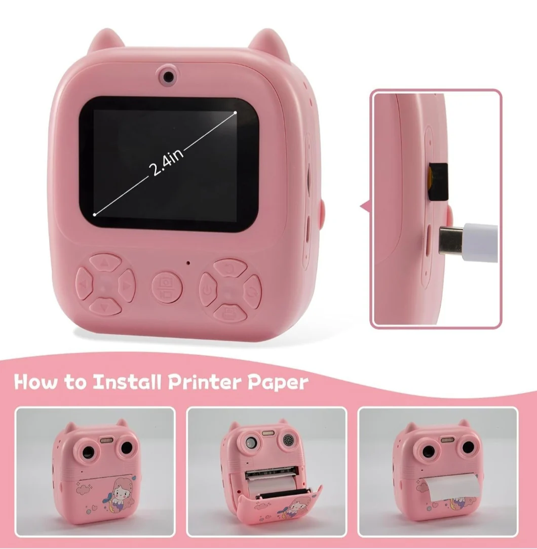 Macchina Fotografica Stampa Istantanea Termica 2.4 Pollici, 1080 Pixel, 32giga Memoria, Slot di espansione, Micro Sd - Image 4