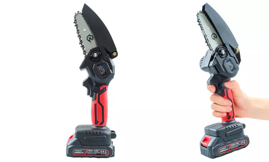 Mini Motosega Elettrica Senza Fili, 2 Batterie, Motosega Per Potatura, Taglio Legno, - Image 4