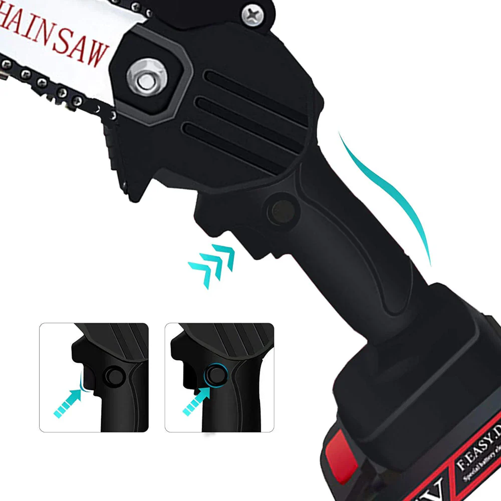 Mini Motosega Elettrica Senza Fili, 2 Batterie, Motosega Per Potatura, Taglio Legno, - Image 7