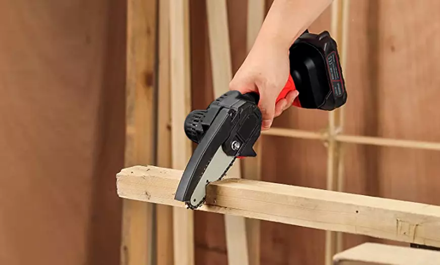 Mini Motosega Elettrica Senza Fili, 2 Batterie, Motosega Per Potatura, Taglio Legno, - Image 8