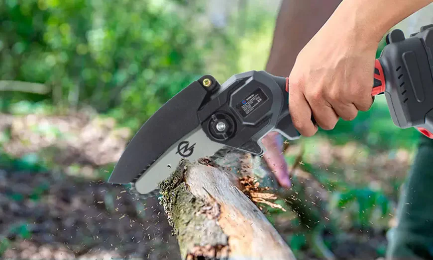 Mini Motosega Elettrica Senza Fili, 2 Batterie, Motosega Per Potatura, Taglio Legno, - Image 9