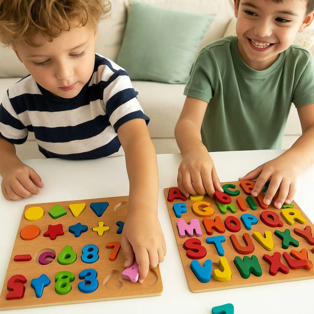🎯 Gioco Educativo in Legno per Bambini – Puzzle Alfabeto, Numeri e Forme Montessori 2-6 Anni - Image 3