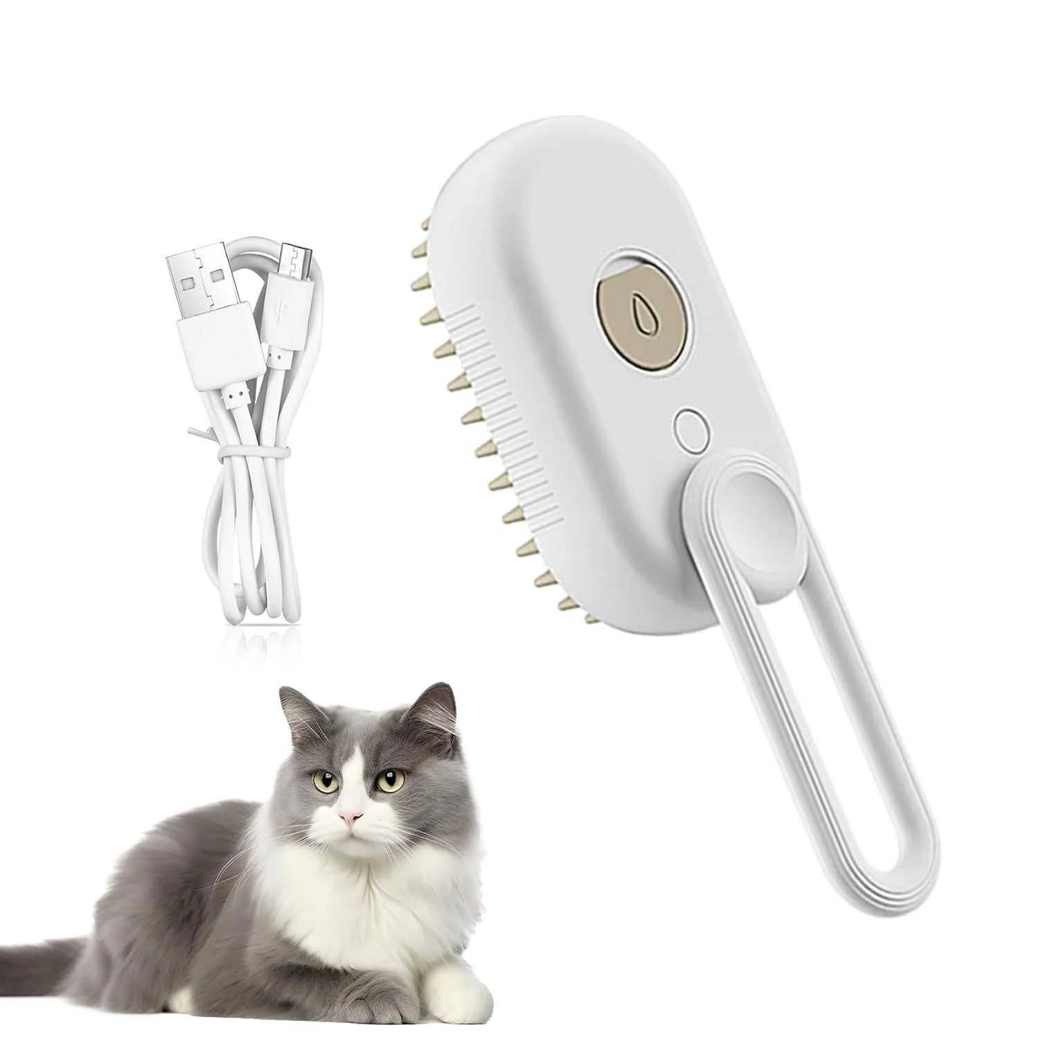 (2 pezzi) Spazzola a vapore per gatti, Spazzola a vapore per animali domestici, Spazzola a vapore per cani,  Toeletattura gatti, cani, pettine per depilazione animali domestici - Image 3