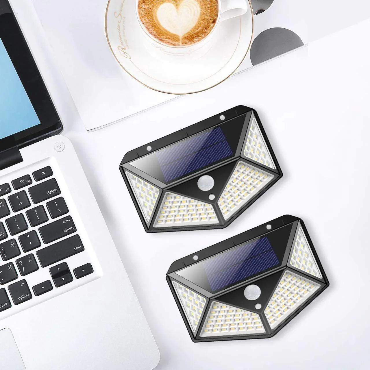 Kit 4 luci solari esterne ad energia solare - Image 4