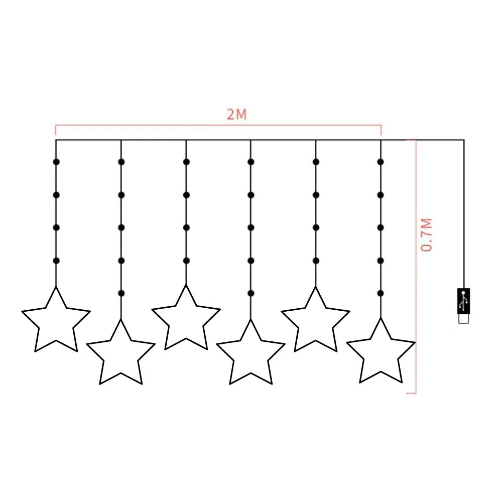 Luci di natale Stelle, Cascata luci di natale, - Image 4