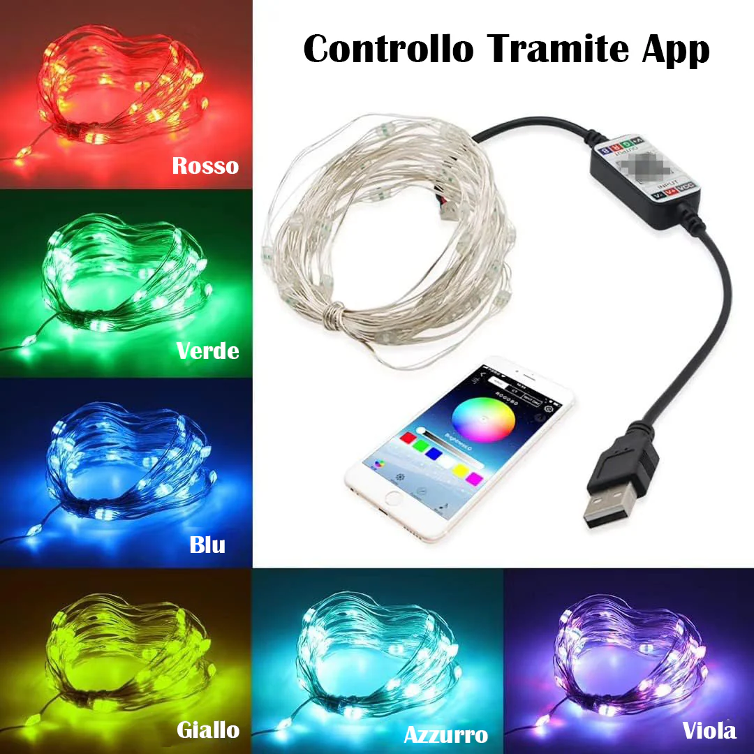 Luci Led Albero di Natale 5 - 10 - 20 metri, Luci Led Camera Da Letto Tik Tok, Led Stanza Gaming - Image 5