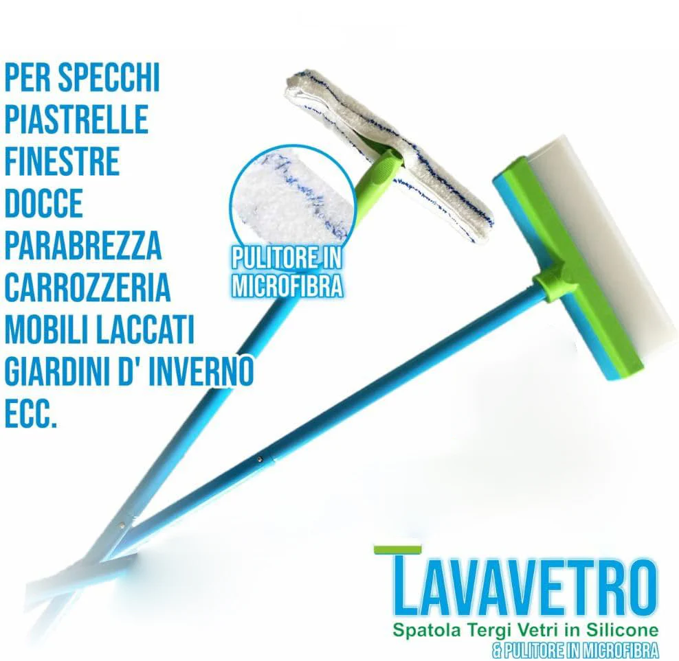 Lavavetri in silicone SMART con Vaschetta Raccogli Acqua integrata, Pulisci i Vetri senza striature, Vetri senza aloni, Lavavetri professionale di alta qualità - Image 3