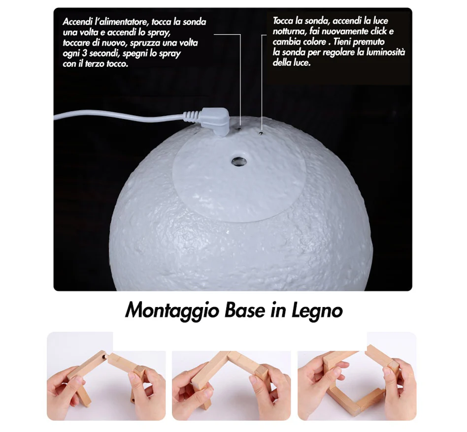 Profumatore Ambiente Luna a Led ✦ Lampada da comodino ✦ Atmosfera magica - Image 10