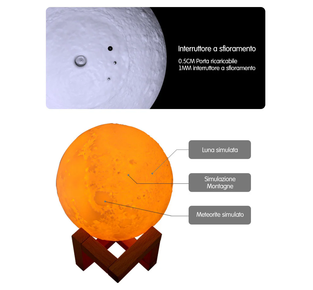 Profumatore Ambiente Luna a Led ✦ Lampada da comodino ✦ Atmosfera magica - Image 11