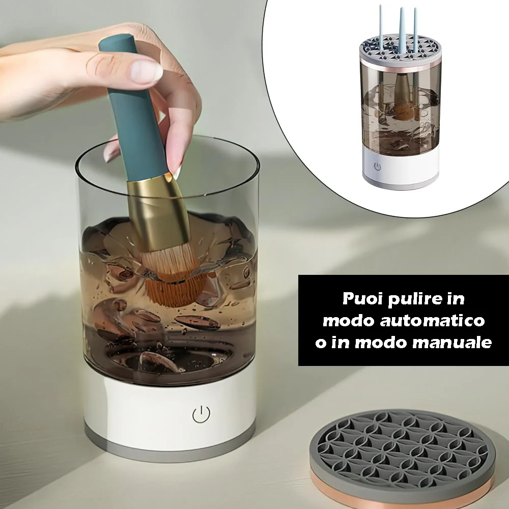 Pulitore Automatico Per Pennelli Da Trucco USB, Pulisci Pennelli Trucco Elettrico Make Up E Asciugatore Manuale/Automatico USB - Image 3