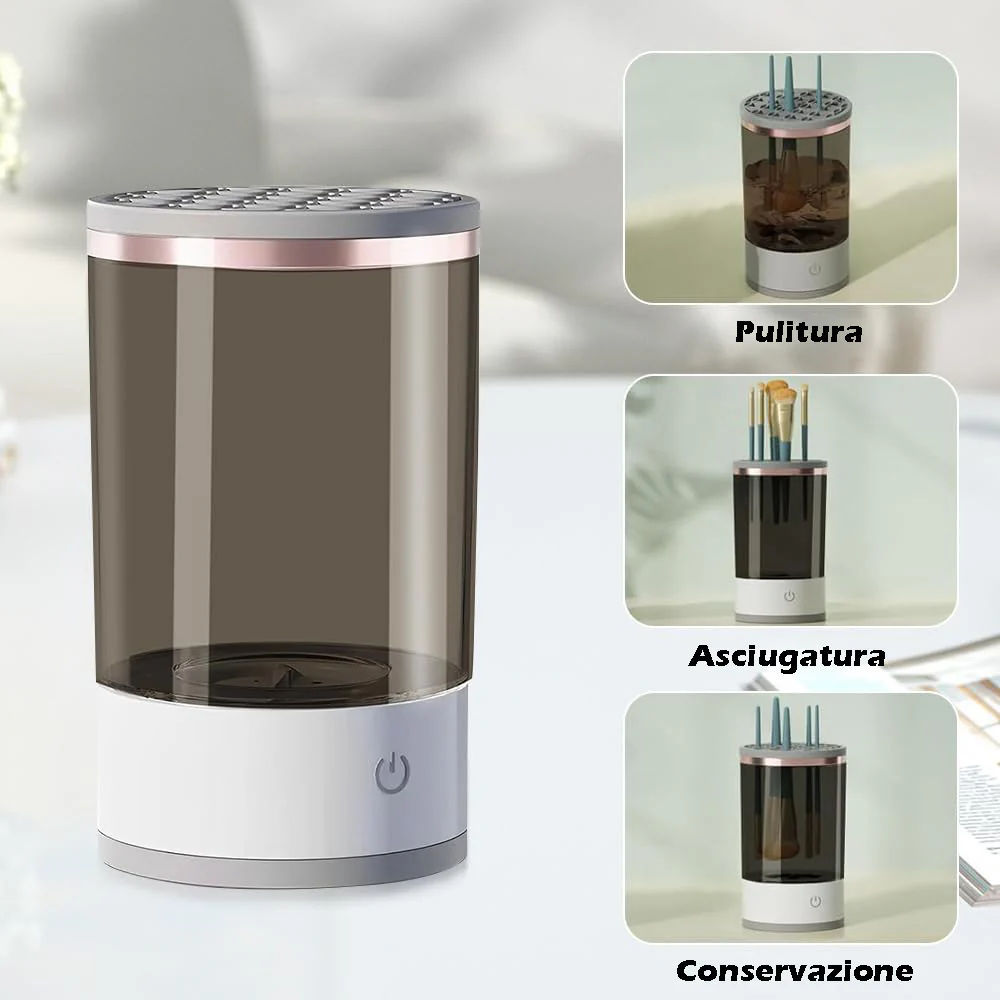 Pulitore Automatico Per Pennelli Da Trucco USB, Pulisci Pennelli Trucco Elettrico Make Up E Asciugatore Manuale/Automatico USB - Image 7