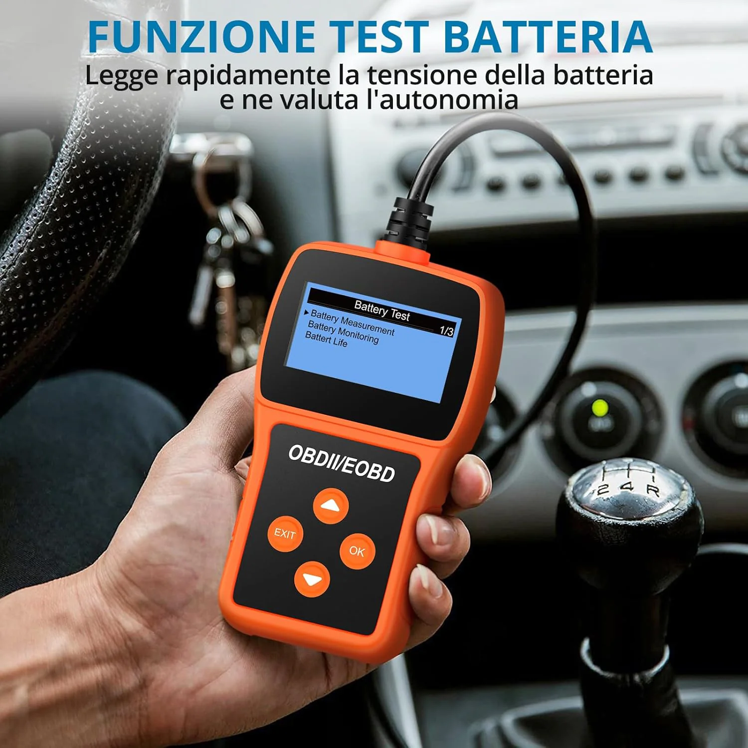 Tester Scanner, OBD2 OBDII Dispositivo Diagnostica Auto, Lettura dei codici Scanner con definizione DTC,  Multilingue Strumento Diagnostica Autoveicoli - Image 3